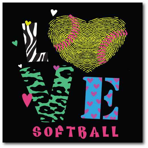 WEB-TS110-16x16: Love Softball, 16x16